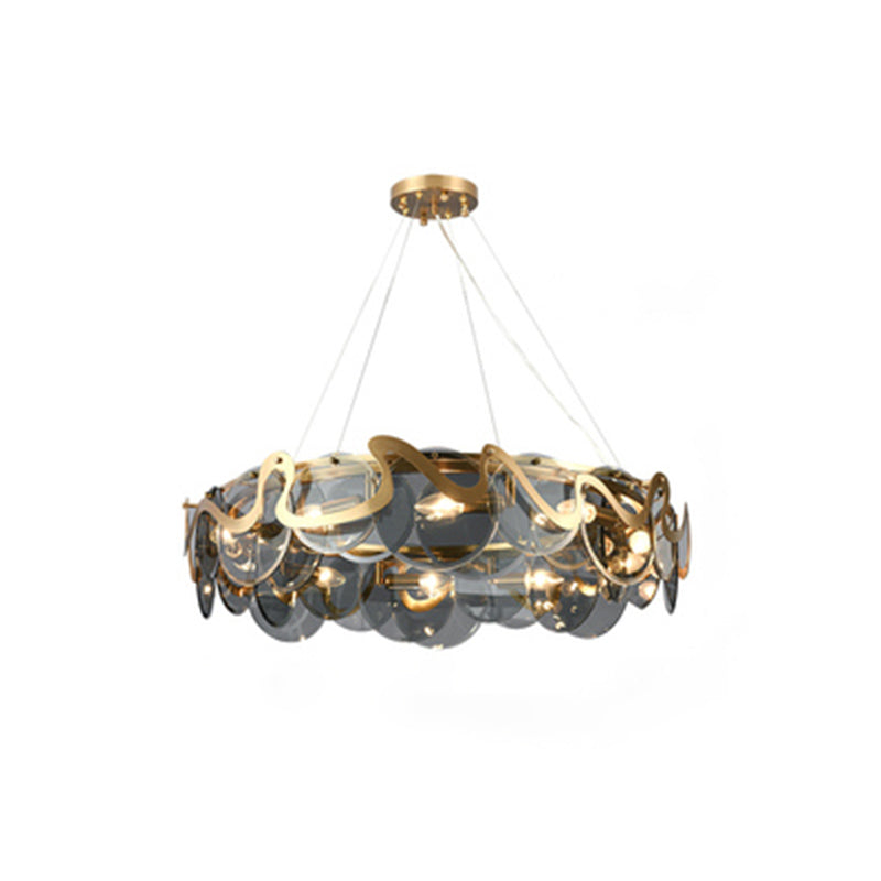 Glass Pendant Light Geometric Contemporary Ceiling Light for Living Room