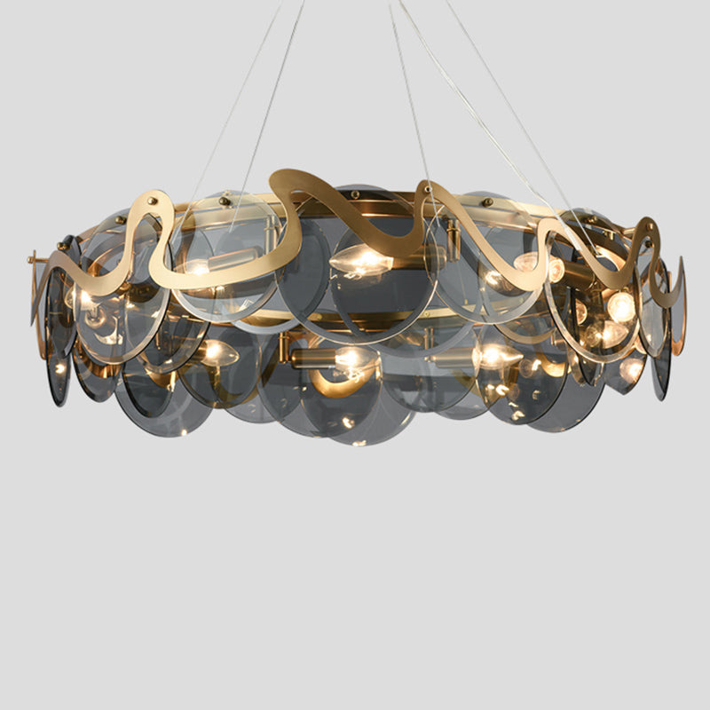 Glass Pendant Light Geometric Contemporary Ceiling Light for Living Room