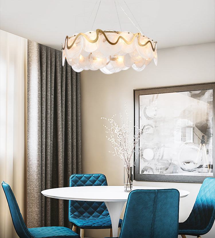 Glass Pendant Light Geometric Contemporary Ceiling Light for Living Room