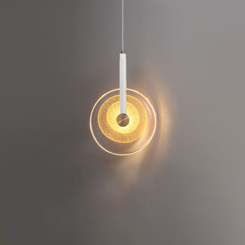 1-Licht-LED-Kreis zeitgenössischer Hanglampe-Kitglas Anhänger Licht für Schlafzimmer