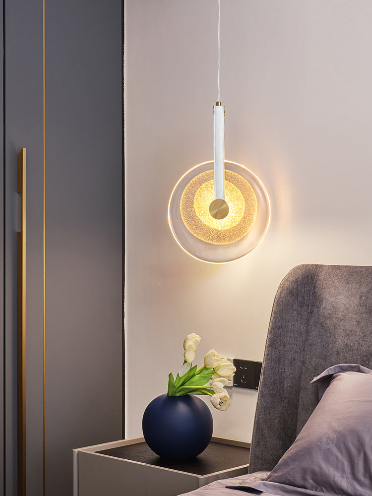 1-Licht-LED-Kreis zeitgenössischer Hanglampe-Kitglas Anhänger Licht für Schlafzimmer