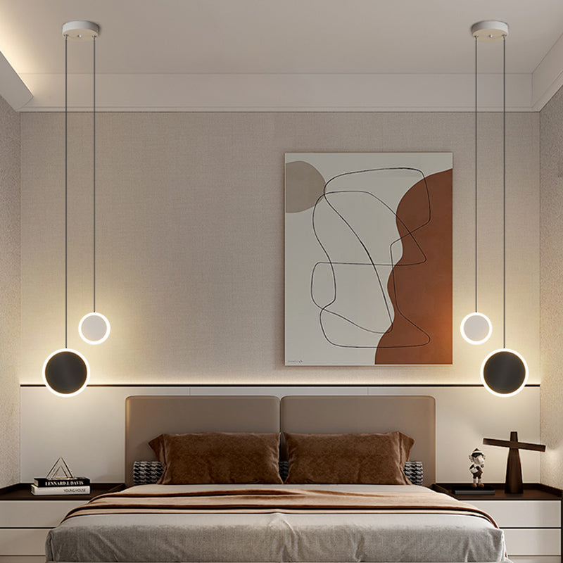 Aluminium 2-Light Circle Pendant Light Modern Modern Down Lighting pour la chambre