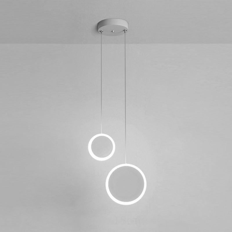 Aluminium 2-Light Circle Pendant Light Modern Modern Down Lighting pour la chambre
