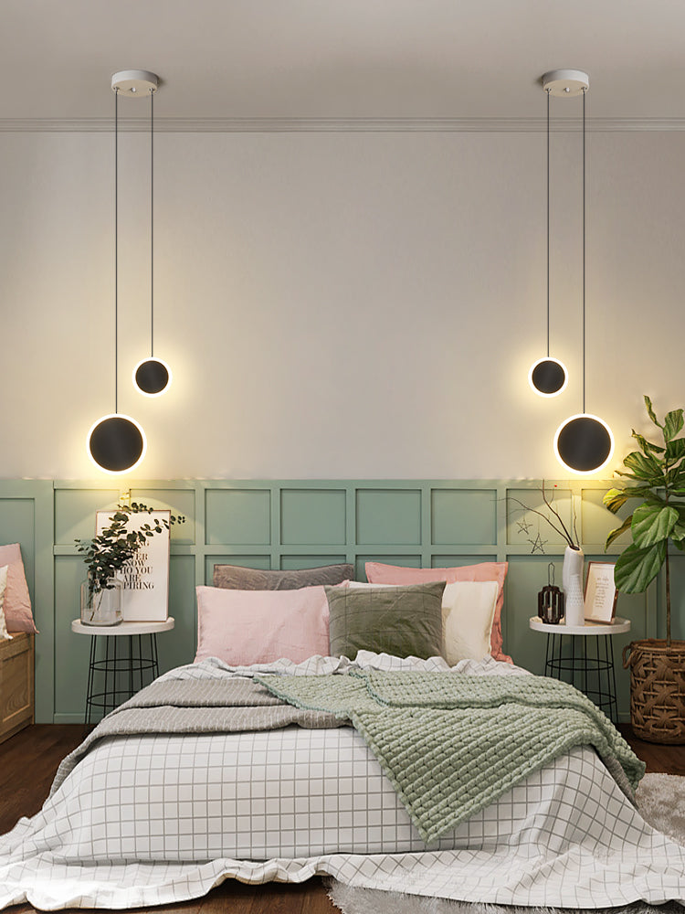 Aluminium 2-Light Circle Pendant Light Modern Modern Down Lighting pour la chambre