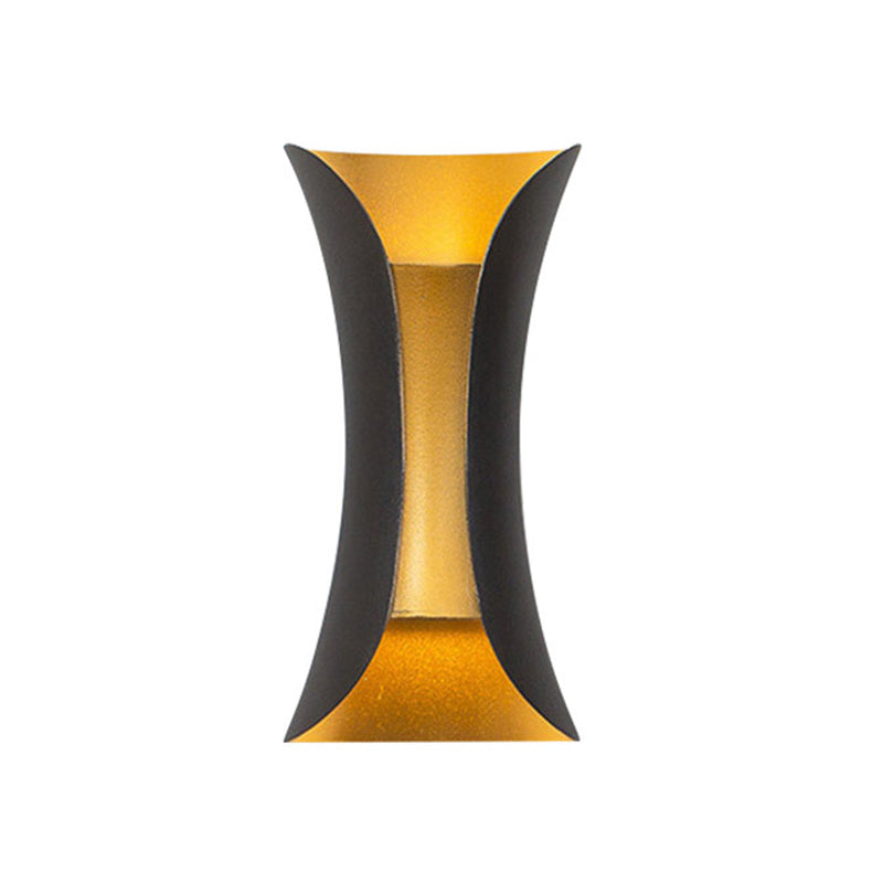 Lampada montata a parete in stile moderno a parete a muro 2 luci di luce in alluminio in nero in nero e oro