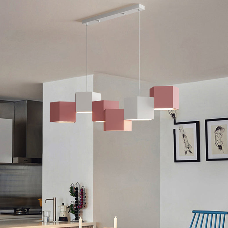 6 luminaires d'éclairage de l'îlot de pendentif linéaire de l'îlot de cuisine légers