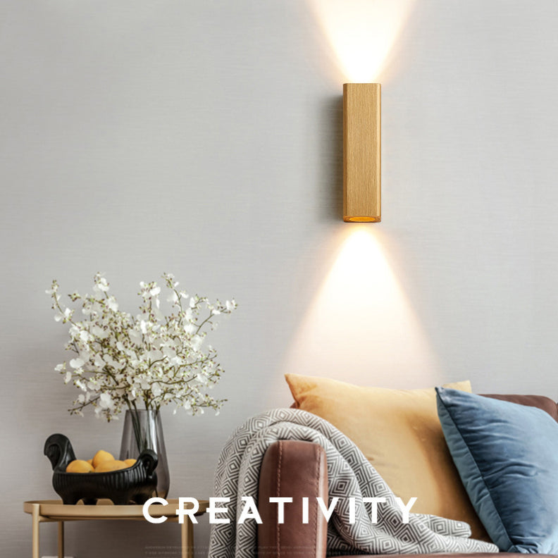 Rectangle Wall Lighting Fixtures Modern Style Aluminum 2-Lights Wall Mount Lamp