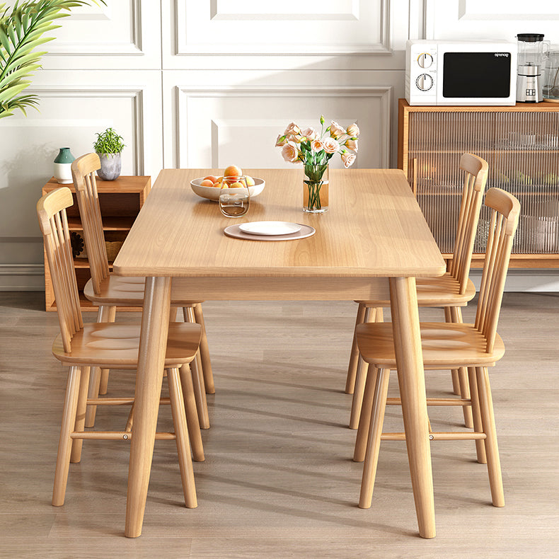 Modern Style Solid Wood Top Dining Table Sets with 4 Legs Base Dining Furniture for Home Use