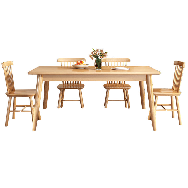 Modern Style Solid Wood Top Dining Table Sets with 4 Legs Base Dining Furniture for Home Use