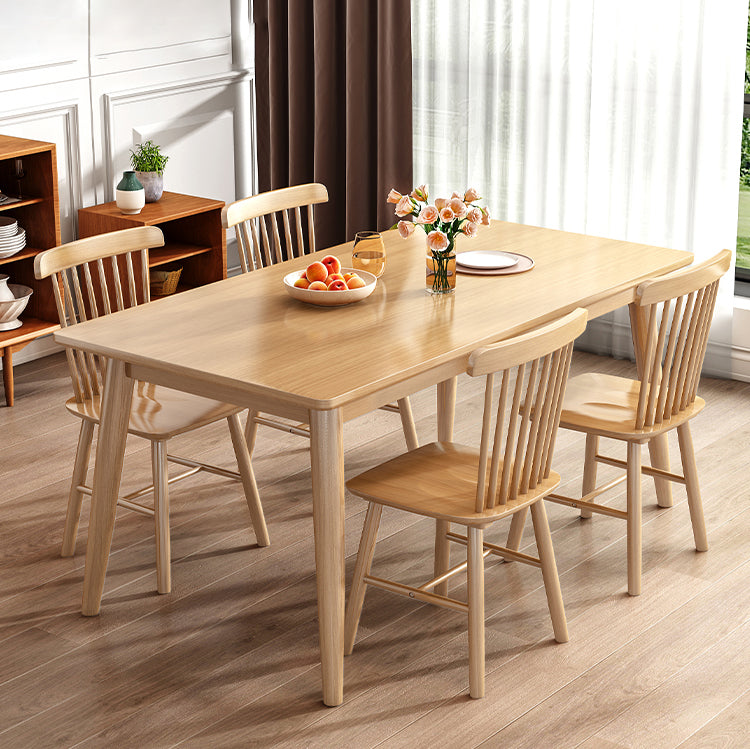 Moderner Stil Massivholz Top Esstisch Sets mit 4 Bein Basis -Essmöbeln für den Heimgebrauch
