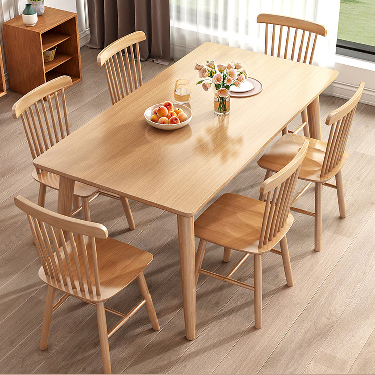 Modern Style Solid Wood Top Dining Table Sets with 4 Legs Base Dining Furniture for Home Use