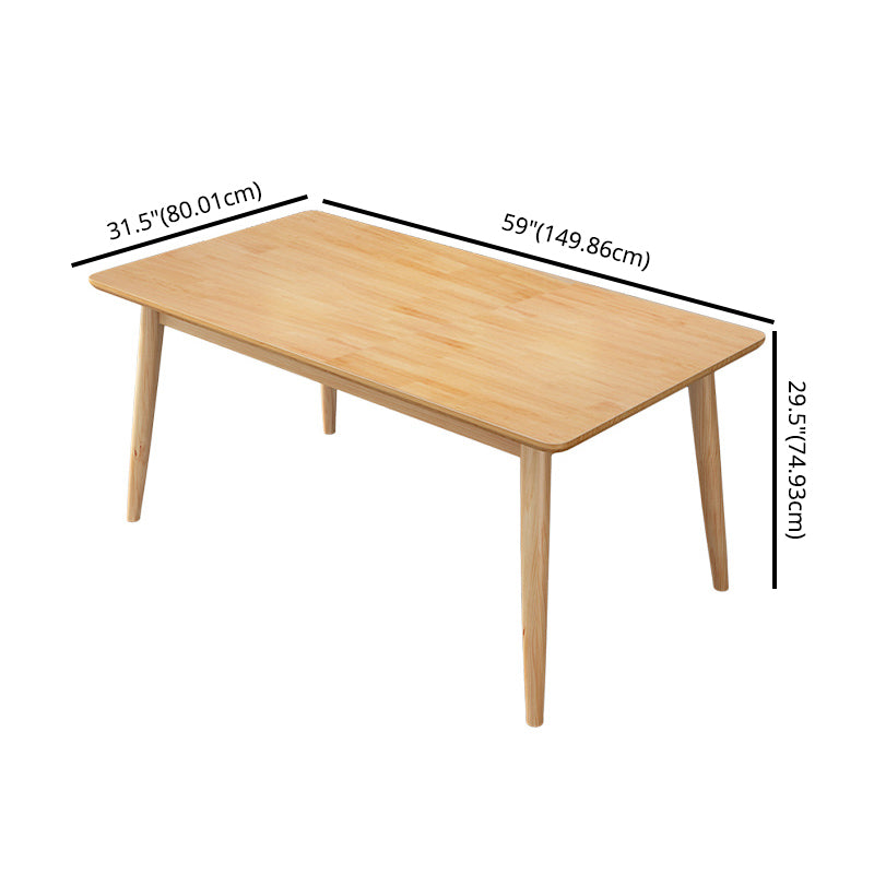 Juegos de mesa de comedor de madera maciza de estilo moderno con 4 patas muebles de comedor base para uso en el hogar