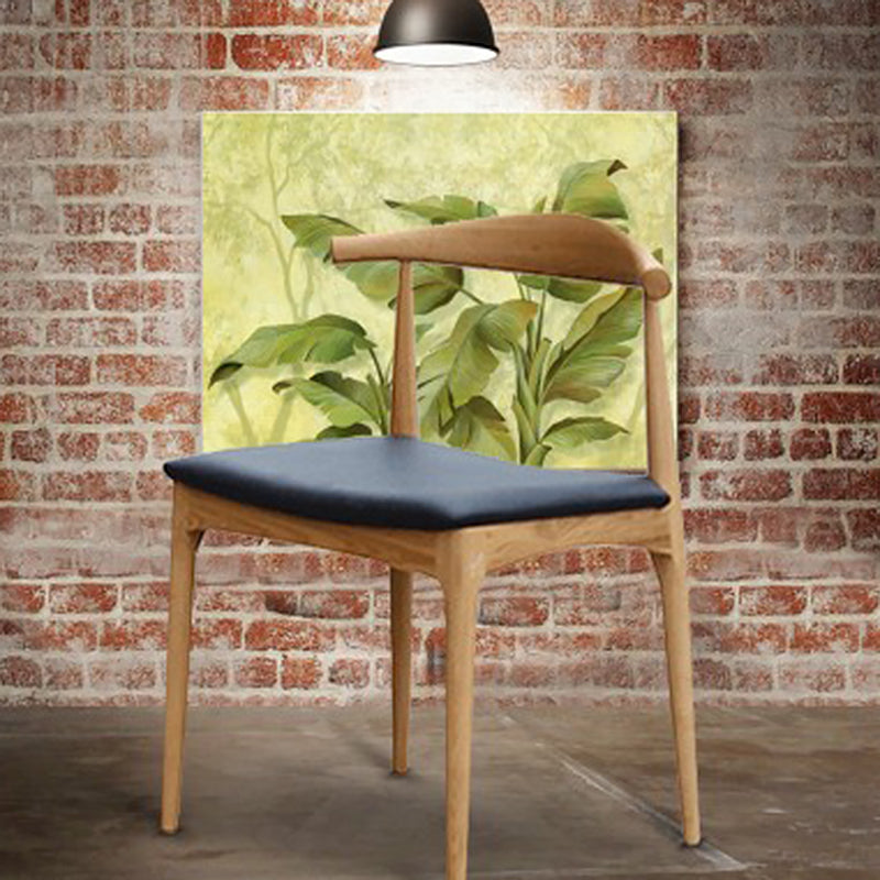 Contemporary Solid Wood Rectangle Shape Kitchen Table Set with 2 Wood Legs for Dining Room Furniture