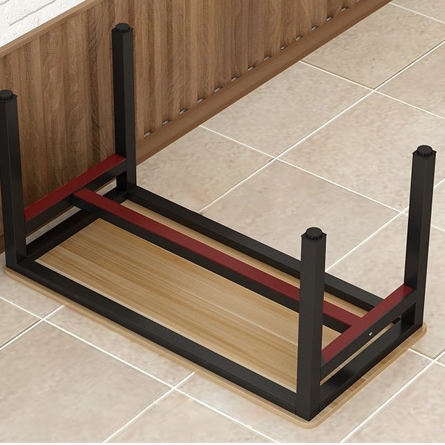 Tavolo in stile moderno con tavolo di altezza standard a forma di rettangolo e base a 4 gambe per uso domestico
