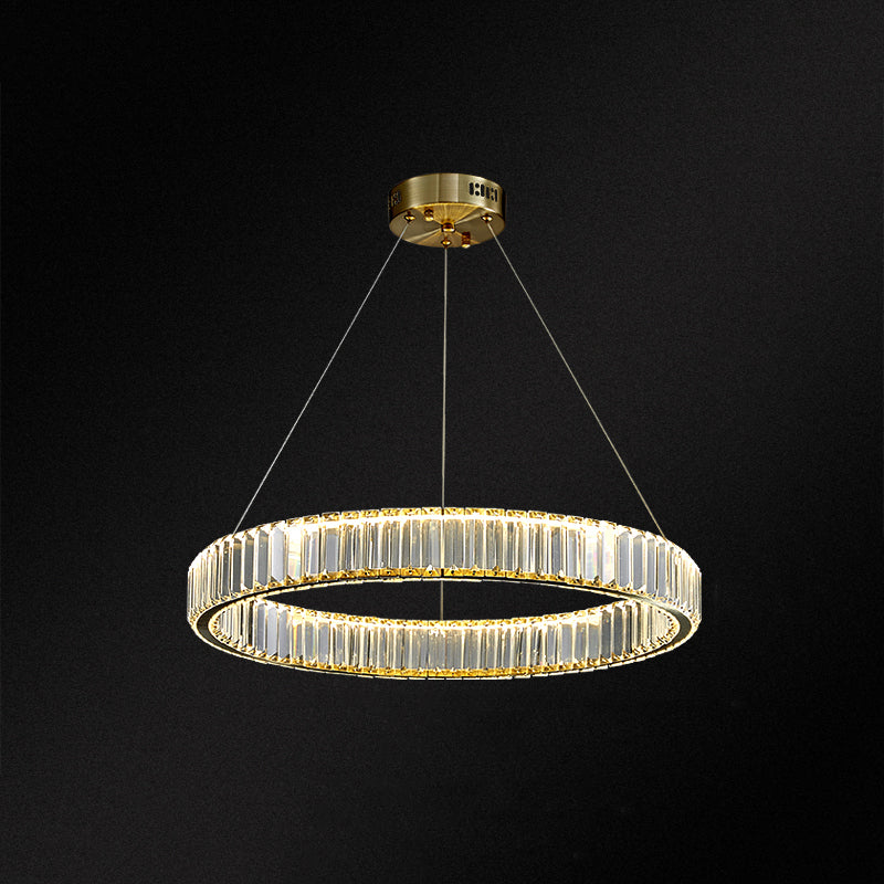 Gold Crystal Pendant Lighting Simplicity LED Chandelier Lighting Fixtures for Living Room
