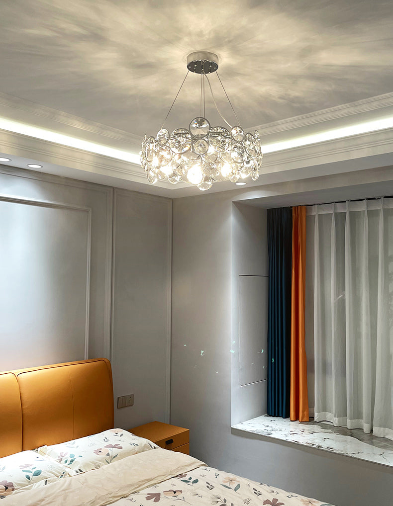 Bubbles Shape Crystal Chandelier Light Modern Style Dining Room Pendant Light