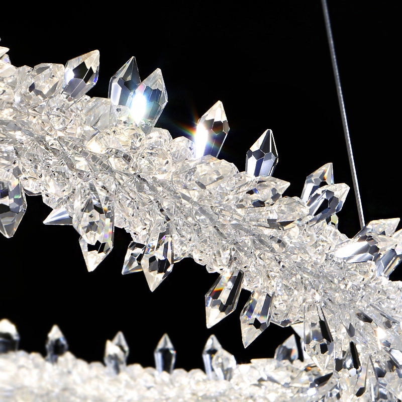 Ring Modern Chandeliers K9 Crystal LED Chandelier Lighting Fixtures for Living Room