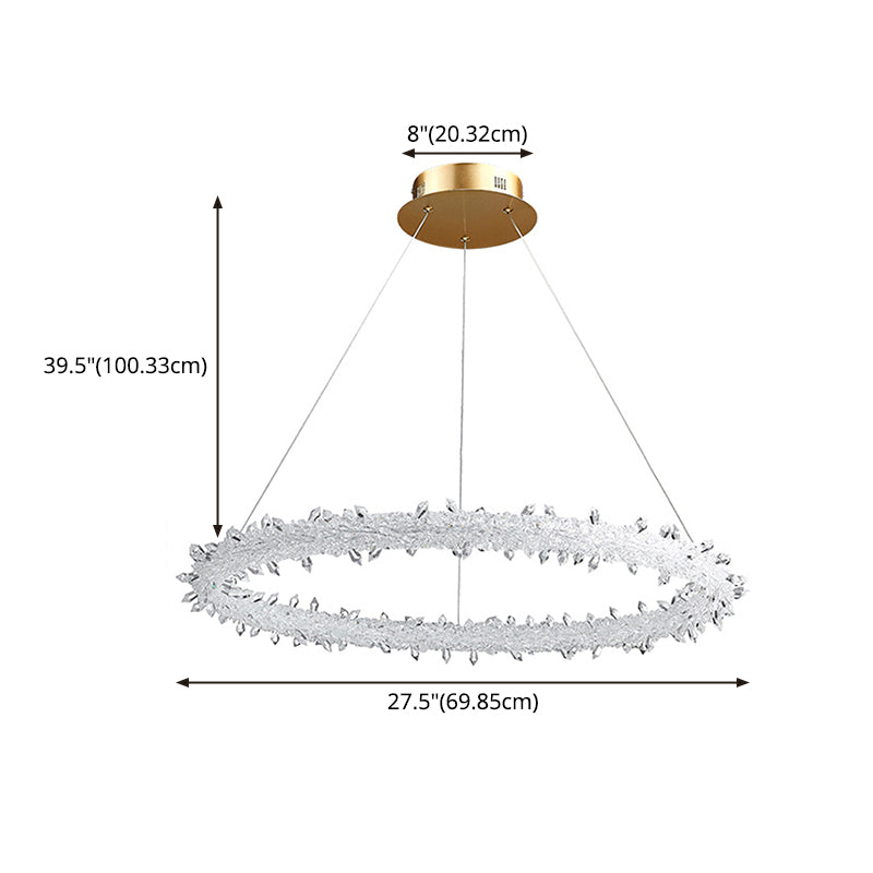 Ring Modern Chandeliers K9 Crystal LED Chandelier Lighting Fixtures for Living Room