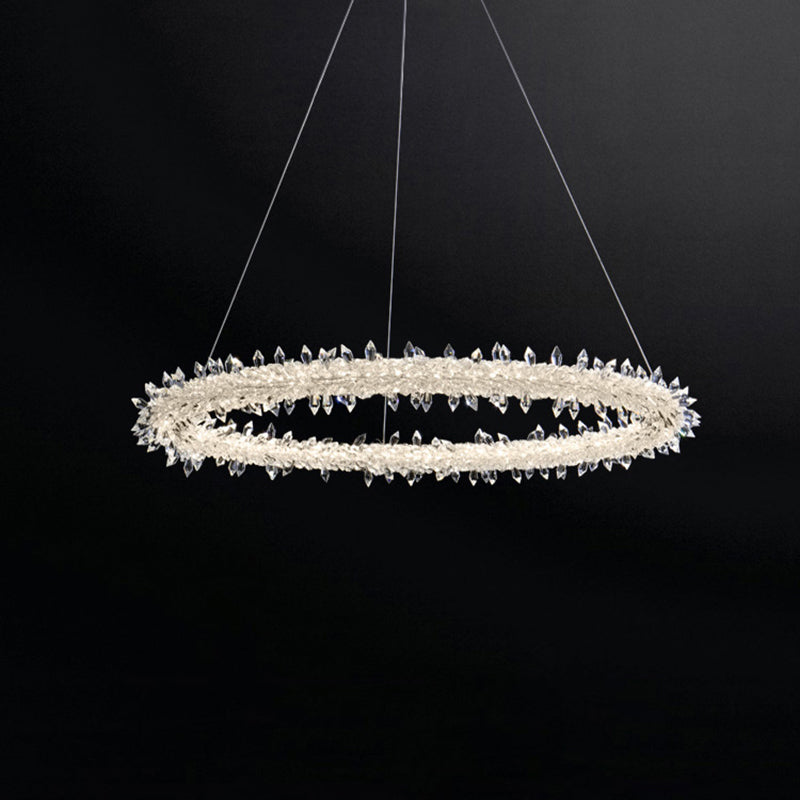 Ring Modern Chandeliers K9 Crystal LED Chandelier Lighting Fixtures for Living Room