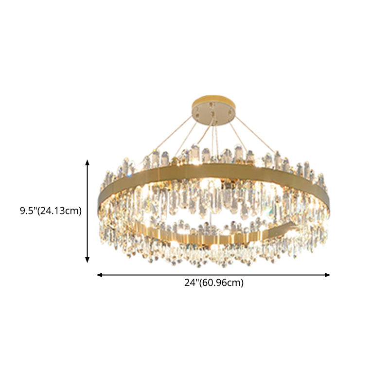 Minimalist Ceiling Pendant Light Ring Crystal Chandelier Lighting for Living Room