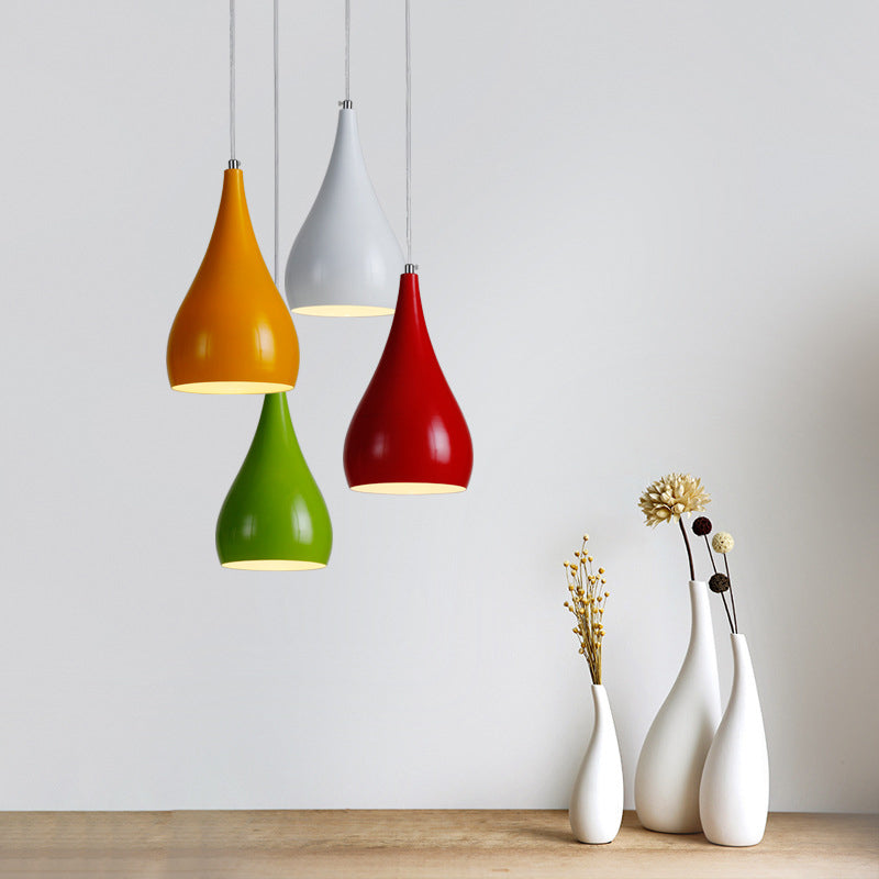 Macron Color Metal Hanging Light Nordic Style Pendant Light Cone Shape Hanging Light for Kitchen