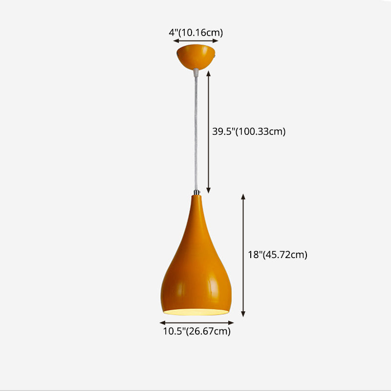 Macron Color Metal Hanging Light Nordic Style Pendant Light Cone Shape Hanging Light for Kitchen