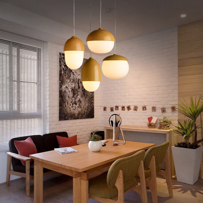 Illuminazione a sospensione a sfera di vetro contemporanea 1 lampada sospesa per la sala da pranzo