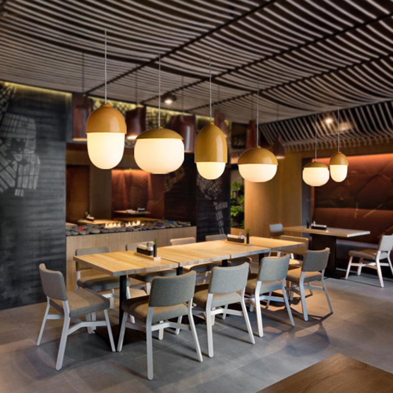 Illuminazione a sospensione a sfera di vetro contemporanea 1 lampada sospesa per la sala da pranzo