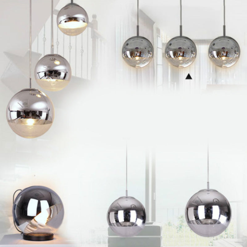 Glass Ball Pendant Lighting Modern 1 Head Hanging Lamp for Dinning Room