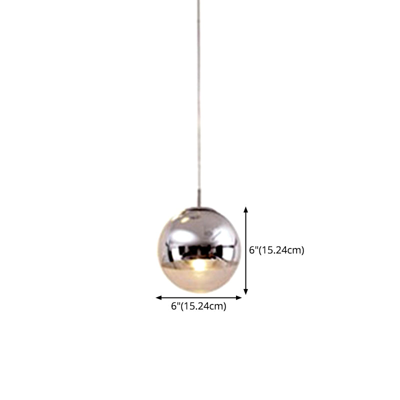 Glass Ball Pendant Lighting Modern 1 Head Hanging Lamp for Dinning Room