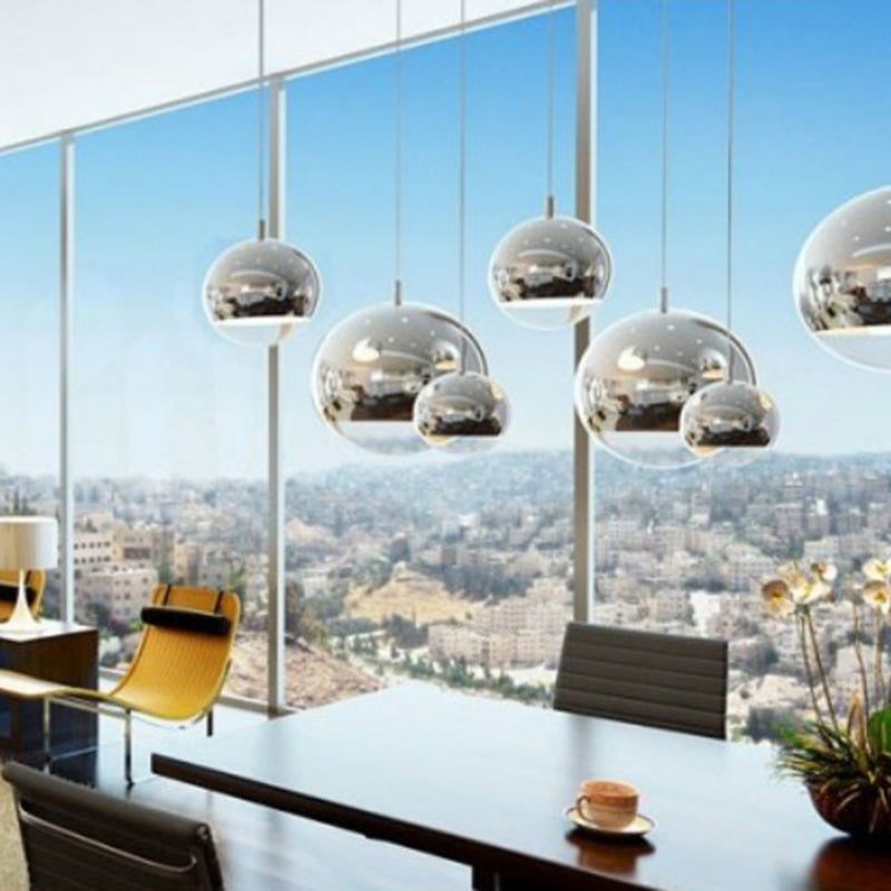 Glass Ball Pendant Lighting Modern 1 Head Hanging Lamp for Dinning Room