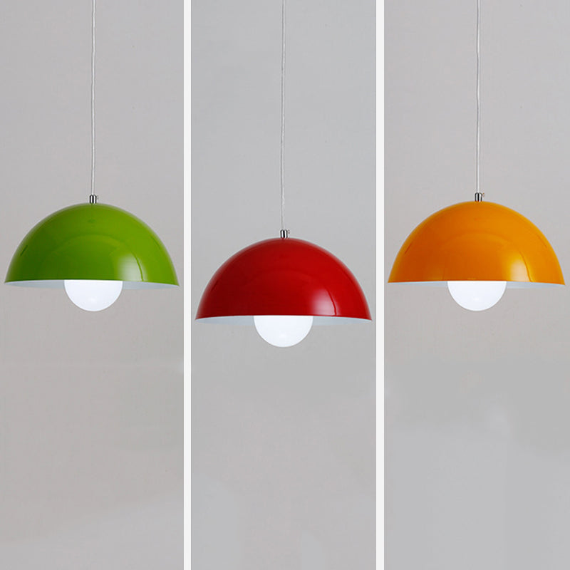 Dining Room Macron Hanging Light Bowl Shape Single Light Metal Modern Pendant Light