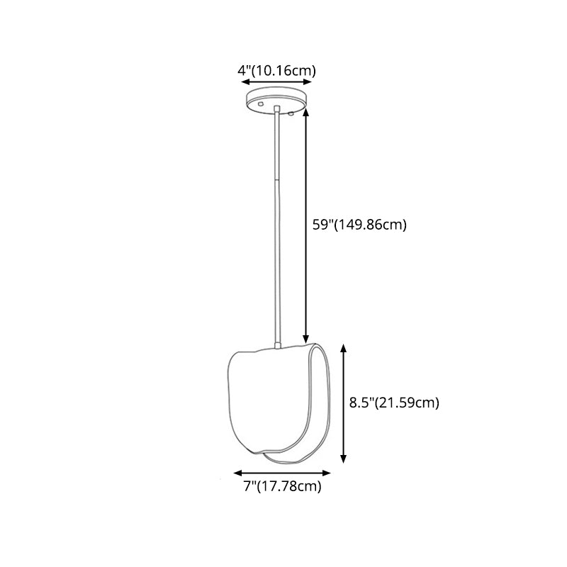 One-Light Unique Shape Cafe Hanging Light  Contemporary Gray Glass Drop Pendant