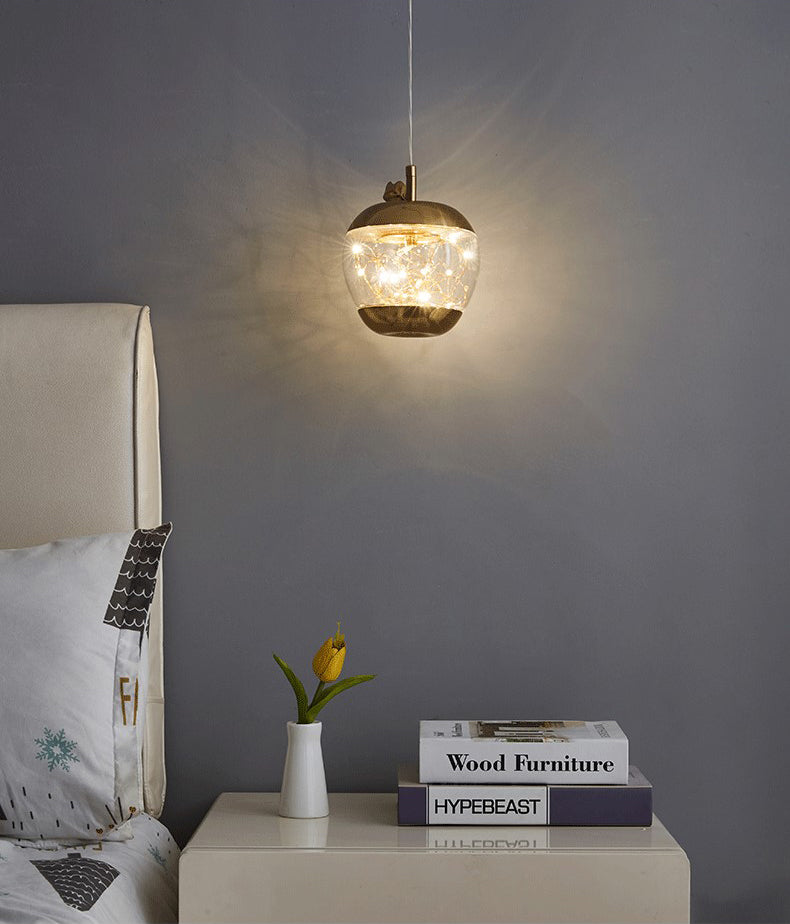 Éclairage pendentif à LED de pomme en verre contemporain 1 lampe suspendue à la tête pour salle à manger