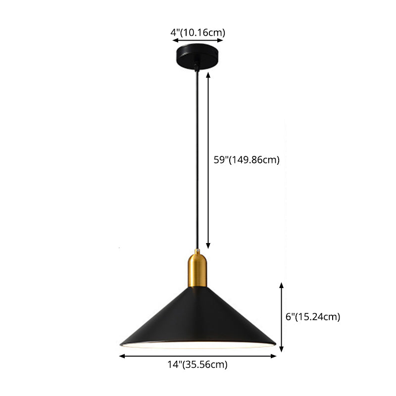 Postmodern Metal Hanging Light Pendant Light Conical Shape Hanging Light for Kitchen