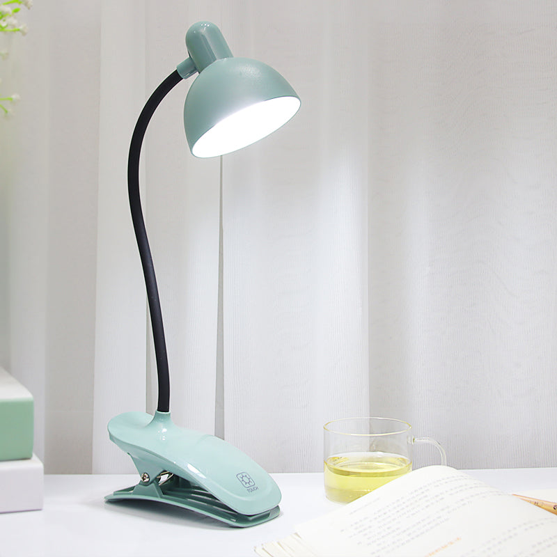 Macaron LED Clamp-on Table Lamp Flexible Gooseneck Reading Light with Plastic Shade