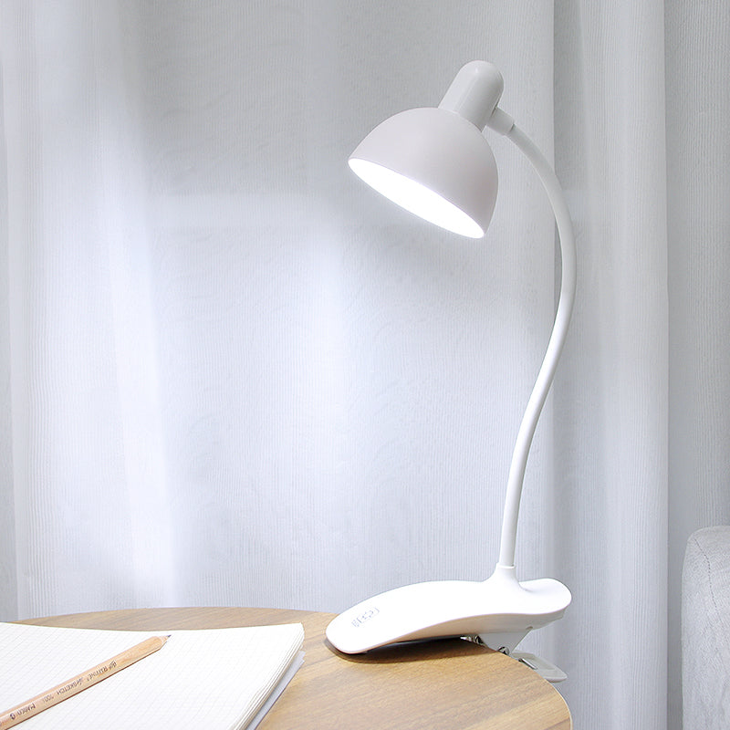 Macaron LED Clamp-on Table Lamp Flexible Gooseneck Reading Light with Plastic Shade
