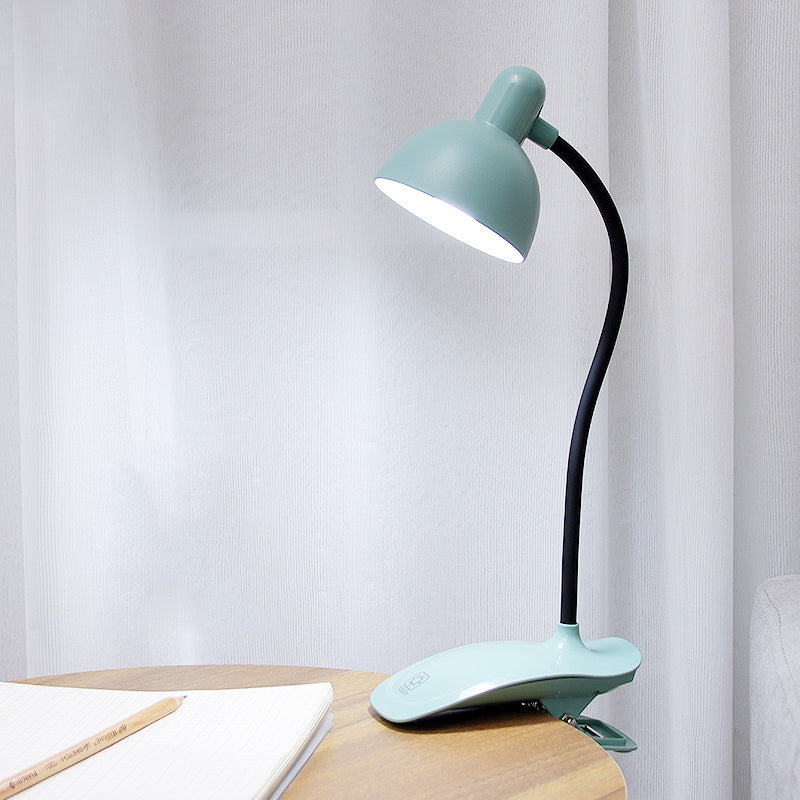 Macaron LED Clamp-on Table Lamp Flexible Gooseneck Reading Light with Plastic Shade