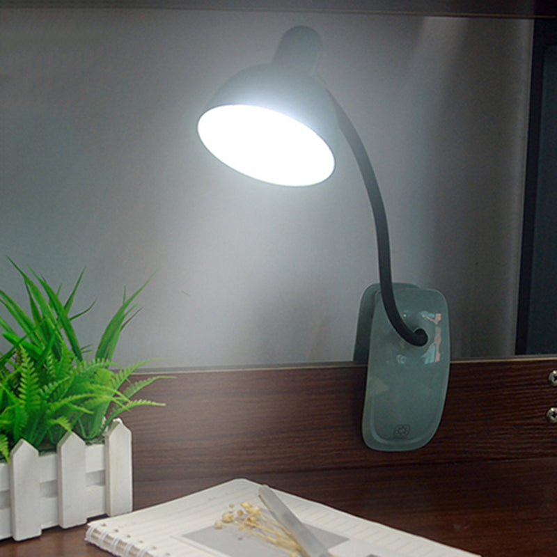 Macaron LED Clamp-on Table Lamp Flexible Gooseneck Reading Light with Plastic Shade