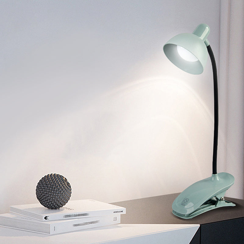 Macaron LED Clamp-on Table Lamp Flexible Gooseneck Reading Light with Plastic Shade