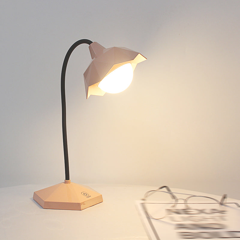 Tavola della camera da letto floreale luce in plastica in plastica lampada a LEAD LEAD con braccio flessibile