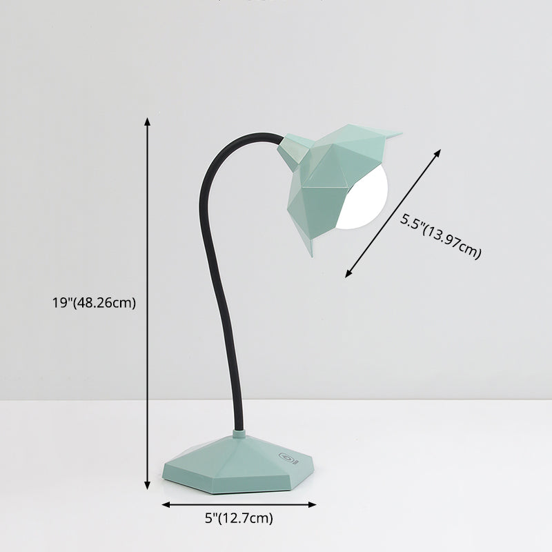 Tavola della camera da letto floreale luce in plastica in plastica lampada a LEAD LEAD con braccio flessibile