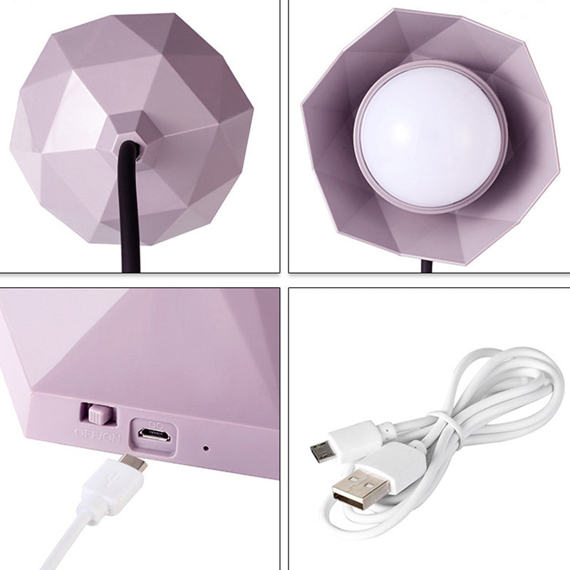 Tavola della camera da letto floreale luce in plastica in plastica lampada a LEAD LEAD con braccio flessibile
