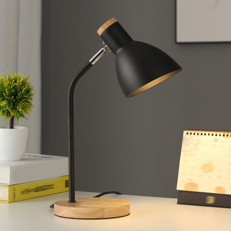 Macaron Simplicity Cone Table Lamp Metallic Nightstand Lamp for Bedroom