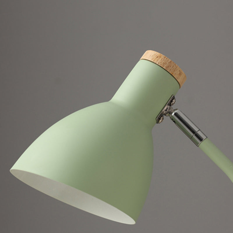 Macaron Simplicity Cone Table Lamp Metallic Nightstand Lamp for Bedroom