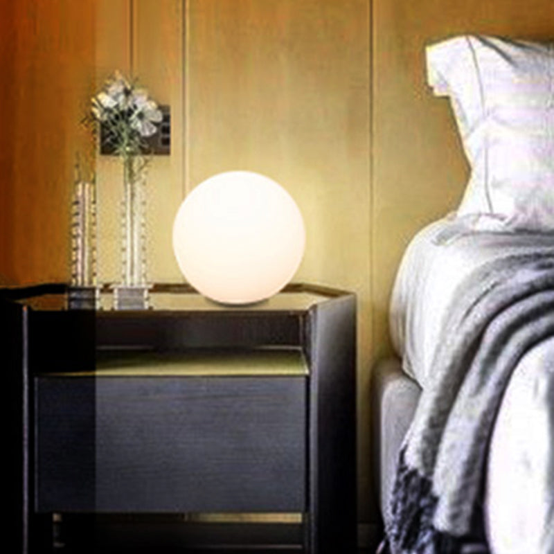Ultra-modern Simplicity Globe Table Lamp White Glass Nightstand Lamp for Bedroom
