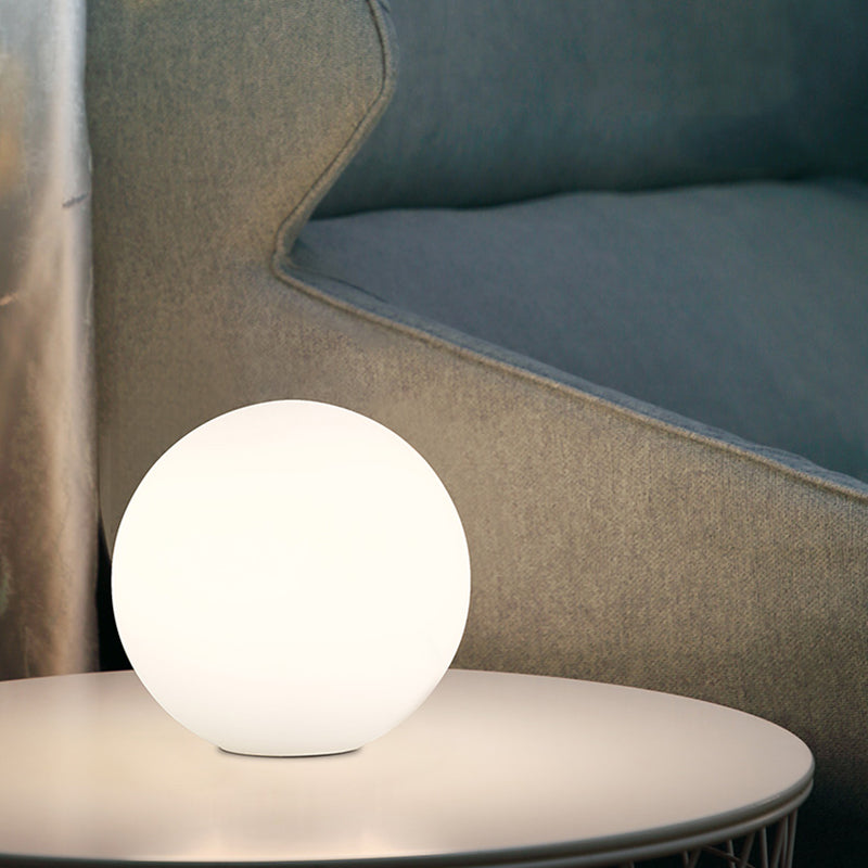 Ultra-modern Simplicity Globe Table Lamp White Glass Nightstand Lamp for Bedroom