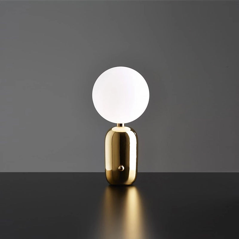 Ultra-modern Simplicity Globe Table Lamp White Glass Nightstand Lamp for Bedroom
