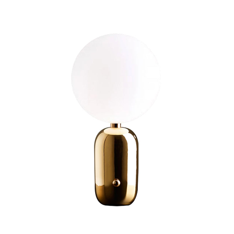 Ultra-modern Simplicity Globe Table Lamp White Glass Nightstand Lamp for Bedroom
