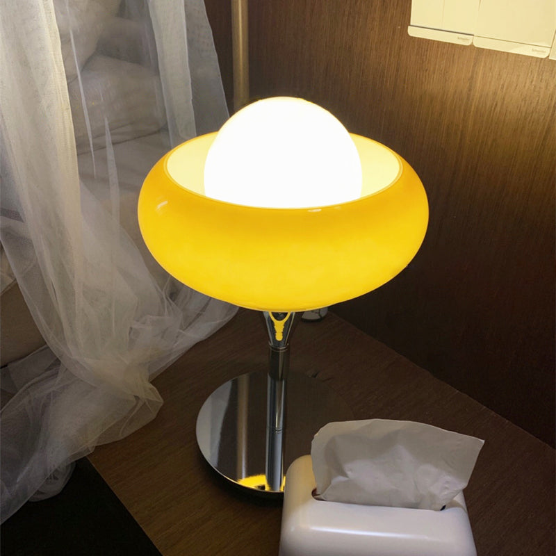 Lampe de table tarte à œufs d'oeuf ultra-moderne lampe de chevet en verre soufflé à la main pour chambre à coucher